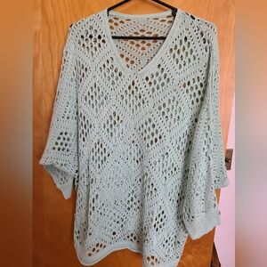 Plus Size Hollow Out Loose Knit Casual